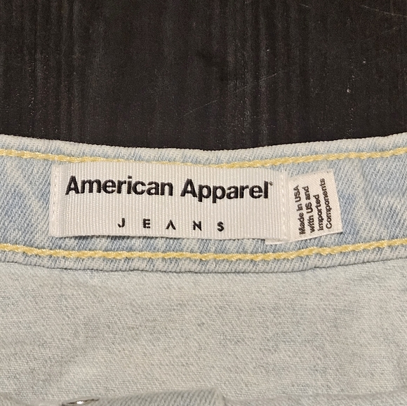 American Apparel Jeans Light Wash Button Front Denim Mini Skirt - Picture 6 of 8